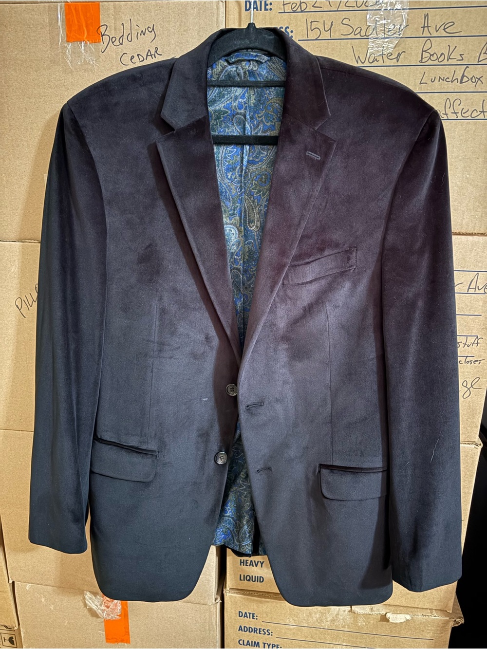 Ralph Lauren Black Velvet Sport Coat with Paisley Lining